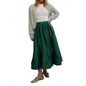 NEW FREE PEOPLE emilia full skirt in uncut emerald